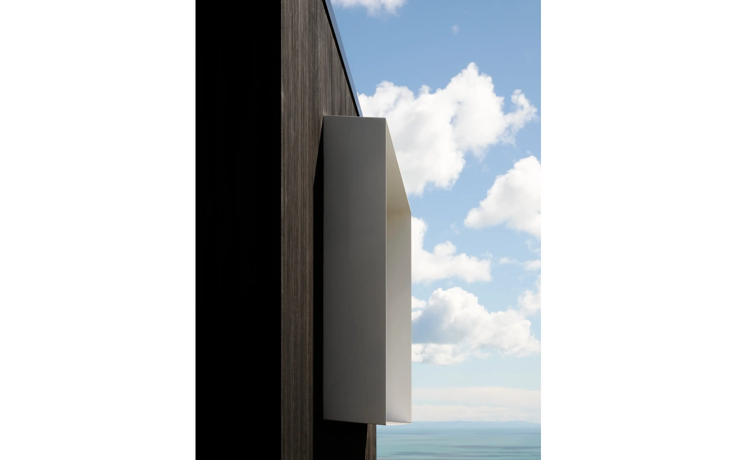 Haumoko House exterior window frame. New build residential design, Site Architecture. Mt Pleasant, Christchurch, NZ.