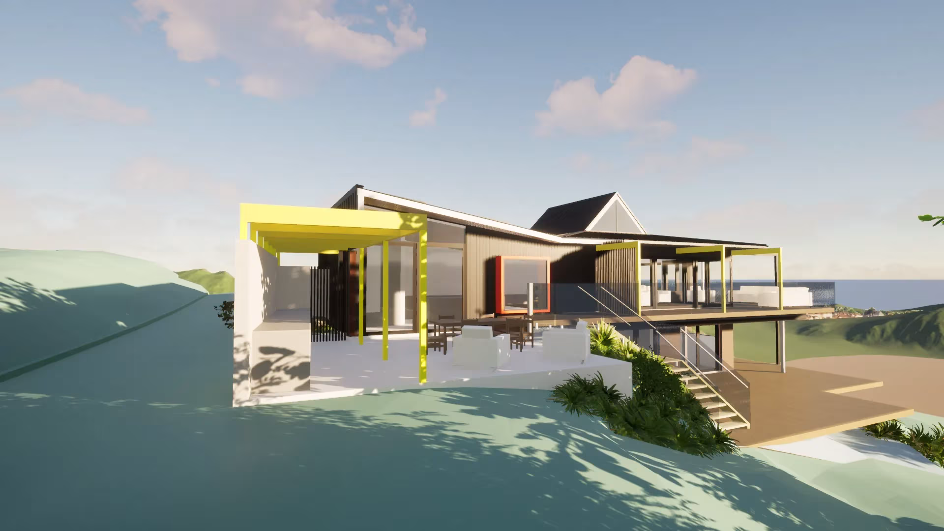 Dyers Pass Road, Cashmere, Christchurch. Renovation render by Don Roy of Site Architecture.