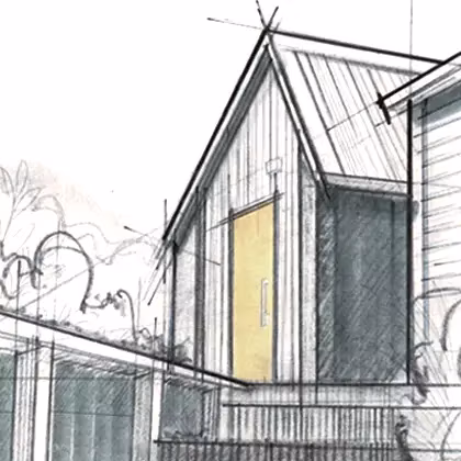 Site Architecture, Christchurch. Studio hand-sketch.